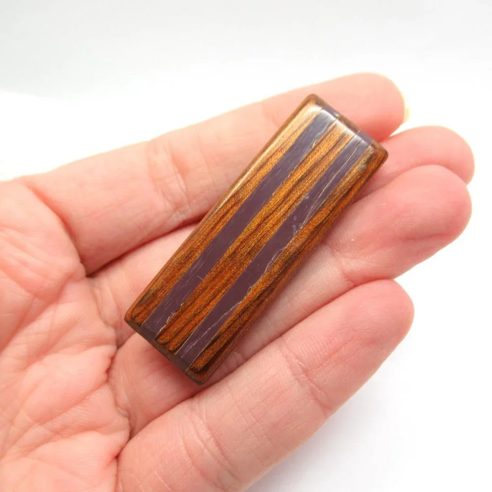 Wood Inlay Brooch
